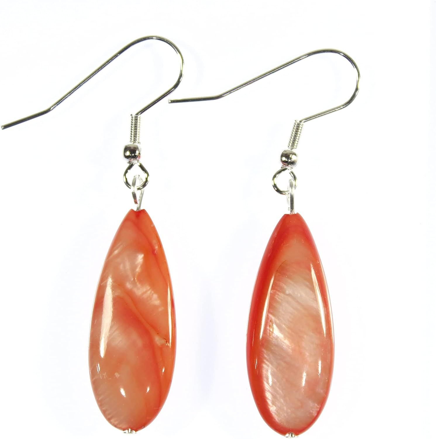 Coral Island Drops, Shimmering Coral Color Mother-of-pearl Earrings | Amazon (US)