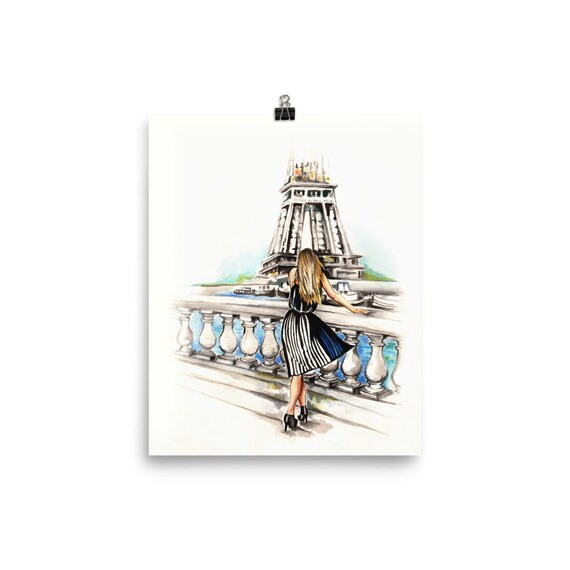 Bright Lights Paris Cover Art Parisian Style Eiffel Tower | Etsy | Etsy (US)