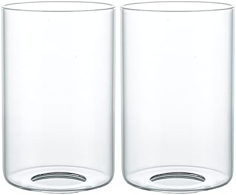 Skelang 2 Pcs Clear Glass Shade, Cylinder Glass Lamp Shade with 1-5/8" Fitter, Lampshade Replacem... | Amazon (US)