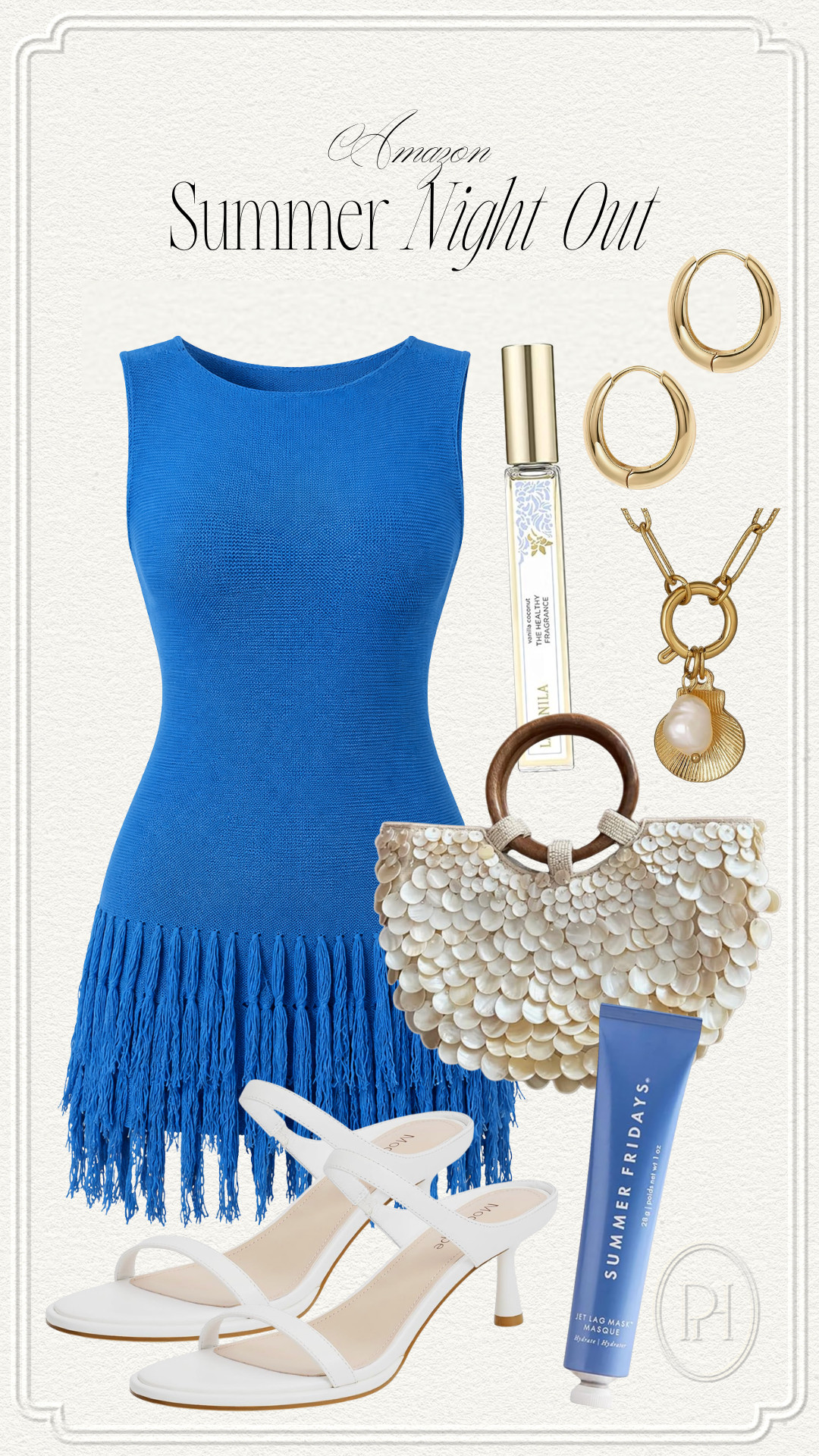 Amazon finds I'm loving for a summer date night look!

summer fashion, summer looks, summer outfit, summer style, blue dress, mini dress, fringe dress, body con dress, night out look, summer handbag, vacation look, vacation outfit, white sandals, kitten heel sandals, summer shoes, summer footwear, gold hoop earrings, roll on perfume, women's fragrance, lip balm 

 #LTKgrwm #LTKootd #LTKTravel