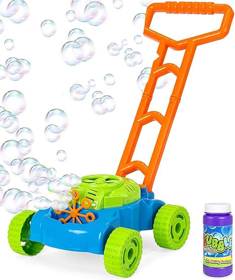 JMe Bubble Machine Toy - Automatic Bubble Blower Lawn Mower and Bubble Refill Bottle - 1000+ Bubb... | Amazon (US)
