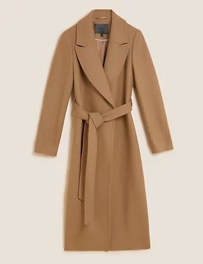 Wool Rich Belted Longline Coat with Cashmere | Autograph | M&S | Marks & Spencer (UK)
