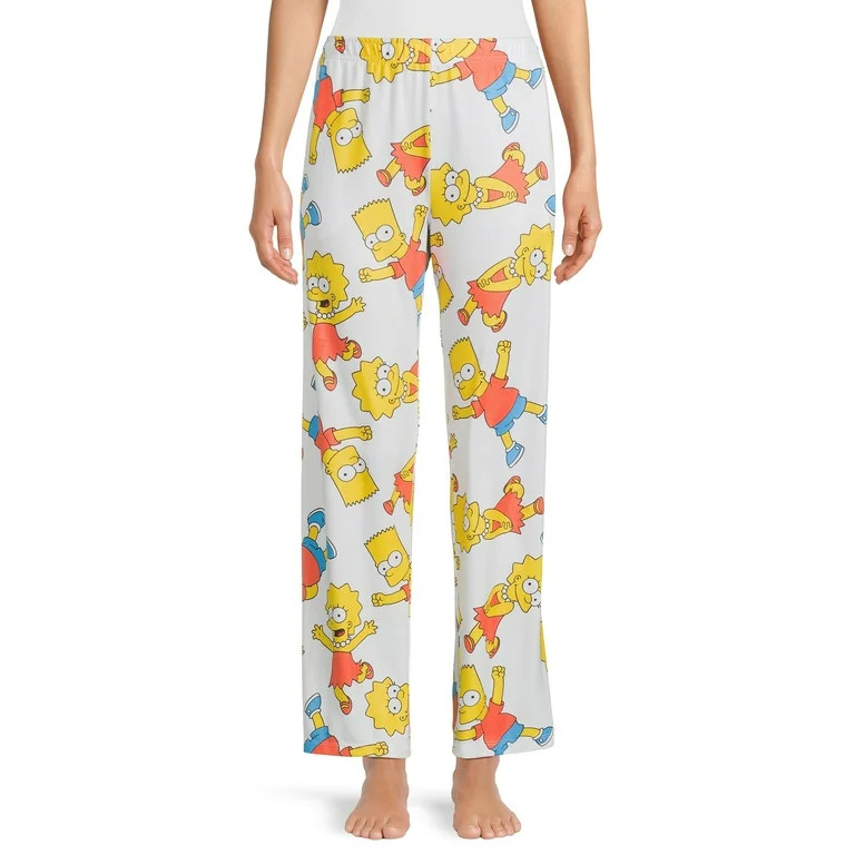 The Simpsons Juniors’ Lisa and Bart Print Lounge Pants, Size XS-3XL | Walmart (US)
