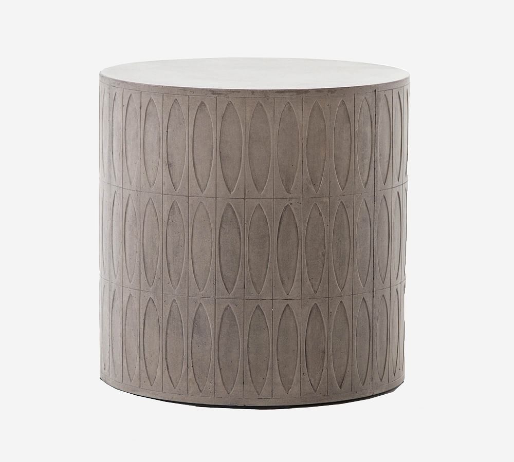 Woolf 20" Concrete Round Outdoor End Table | Pottery Barn (US)