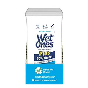 Wet Ones 70% Alcohol Hand Sanitizing Wipes, Kills 99.99% of Germs, 20 Count (Pack of 10) | Amazon (US)