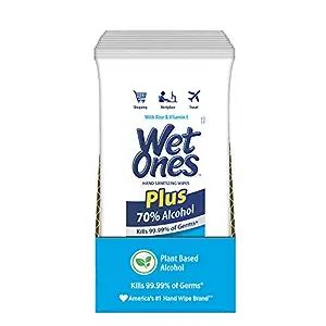 Wet Ones 70% Alcohol Hand Sanitizing Wipes, Kills 99.99% of Germs, 20 Count (Pack of 10) | Amazon (US)