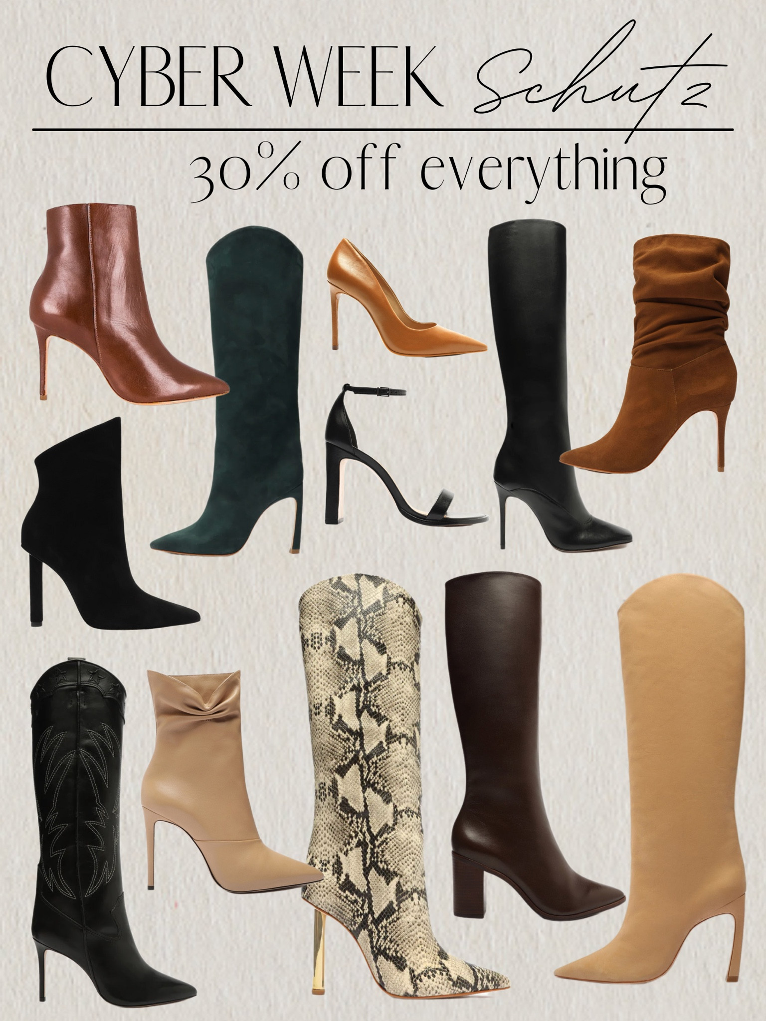 30% off Shutz shoes! Some of my favorite staple boots!

#LTKHoliday #LTKshoecrush #LTKCyberweek