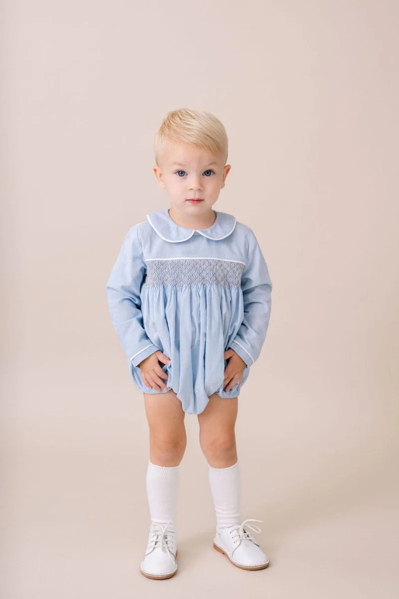 Windsor Bubble Long Sleeve - Princeton Blue Corduroy | Lullaby Set