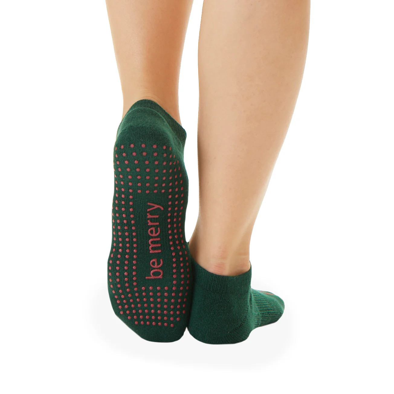 Be Merry Grip Socks (Hunter/Cranberry) | Sticky Be Socks