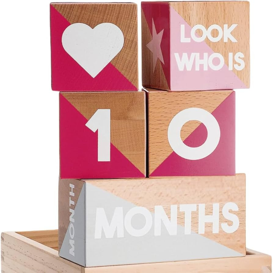 Baby Monthly Milestone Blocks — Cute Nursery Decor — Lovely Newborn Photography Props — Bab... | Amazon (US)