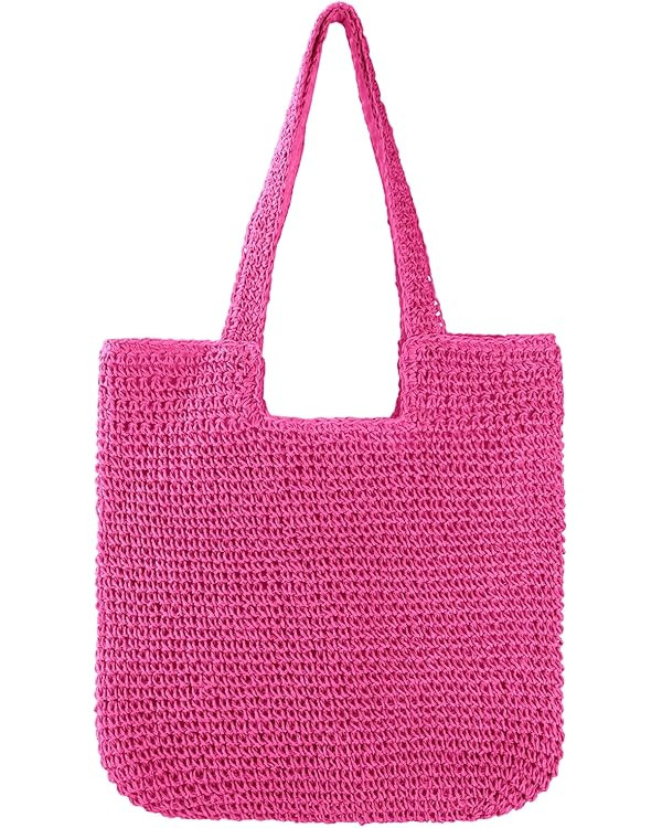 Vipost Straw Beach Tote Bag for Women Large Summer Woven Straw Bag Lightweight Foldable Shoulder ... | Amazon (US)