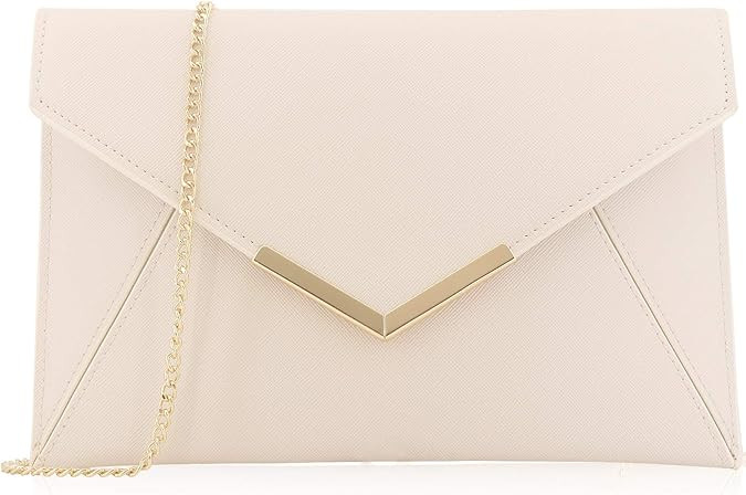 Dexmay Women Envelope Clutch Handbag Medium Saffiano Leather Foldover Clutch Purse | Amazon (US)