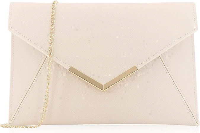 Dexmay Women Envelope Clutch Handbag Medium Saffiano Leather Foldover Clutch Purse | Amazon (US)