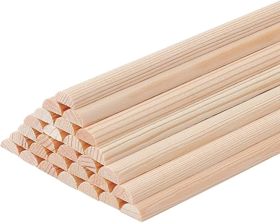 OLYCRAFT 30Pcs 5.9 Inch Wooden Dowel Rods 7x3.5mm Half Round Dowel Rods Unfinished Wood Craft Sti... | Amazon (US)