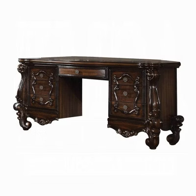 67" Versailles Vanity Desk Cherry Oak - Acme Furniture | Target