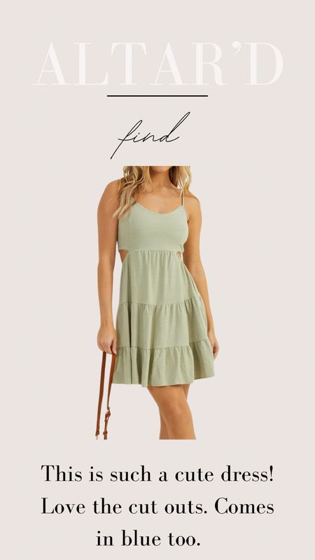 Cute sage cutout dress  

#LTKstyletip #LTKfindsunder100 #LTKmidsize