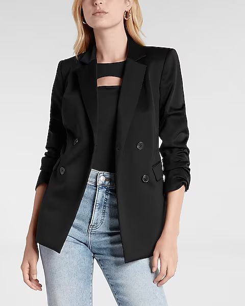 Supersoft Double Knit Double Breasted Blazer | Express