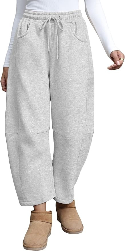 Yeokou Womens Fleece Lined Sweatpants Barrel Leg High Waist Winter Joggers Cozy Home Travel Loung... | Amazon (US)