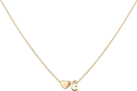 Glimmerst Initial Heart Necklace,18K Gold Plated Stainless Steel Tiny Heart Letter Necklace Perso... | Amazon (US)