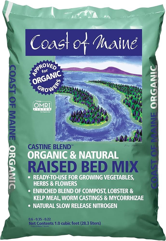 Coast of Maine Castine Blend Organic and Natural Outdoor Raised Bed Mix for Vegetables, Herbs and... | Amazon (US)