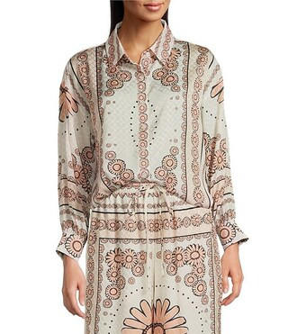 Current Air Floral Print Point Collar Long Sleeve Button Front Coordinating Shirt | Dillard's | Dillard's