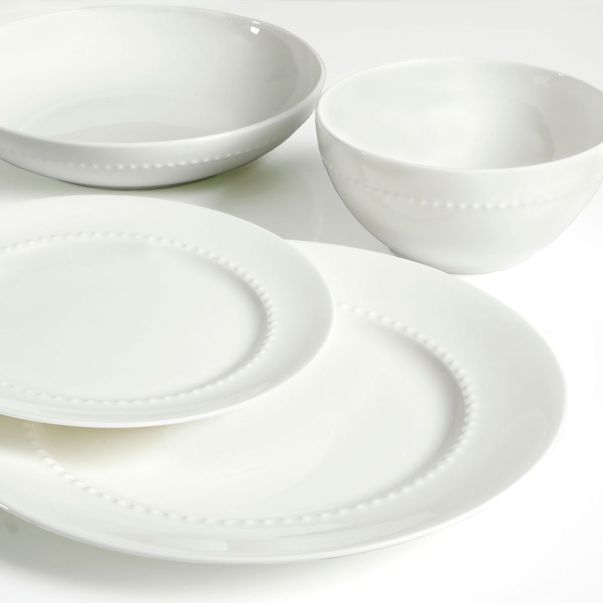 Gibson Elite Gracious Dining 16pc Bone China Double Bowl Dinnerware Set in White | Target