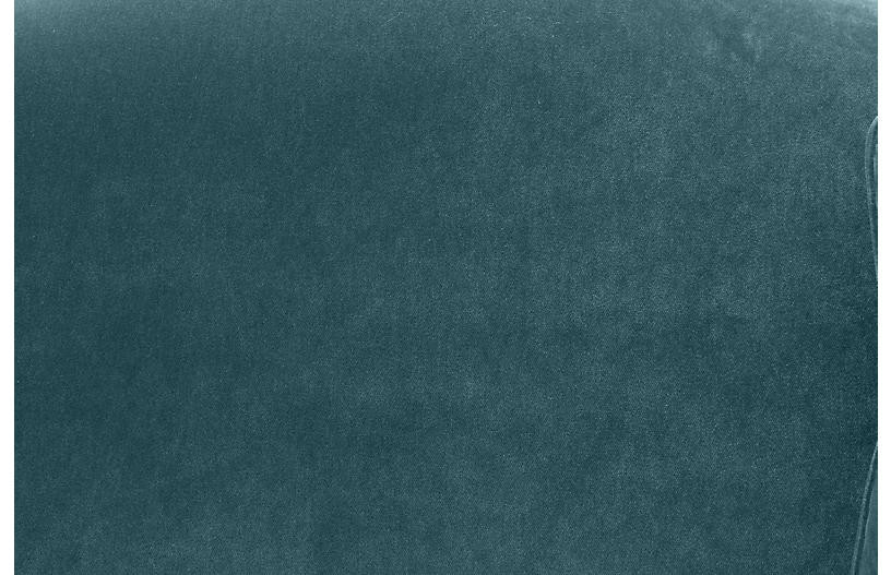 Eloise Camelback Sofa, Teal Velvet | One Kings Lane