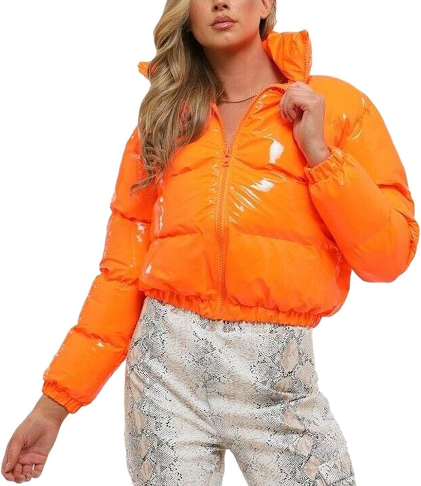 AMEBELLE Women Winter Warm Stand Collar Slim Fit Cropped Puffer Down Jacket Coats | Amazon (US)