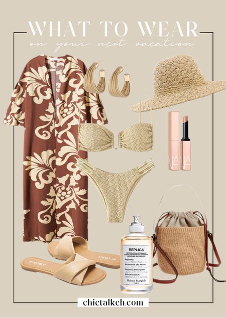 What to wear on your next vacation! 🧡 mango, amazon fashion, swimsuit, bikini, straw hat, lipsticks, beach outfit, beach look. 

#LTKswim #LTKtravel #LTKFind
