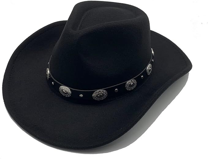 Willheoy Cowboy Hat for Women Western Hat for Men Cowboy Felt Hat Adjustable Outdoor Hat with Sha... | Amazon (UK)
