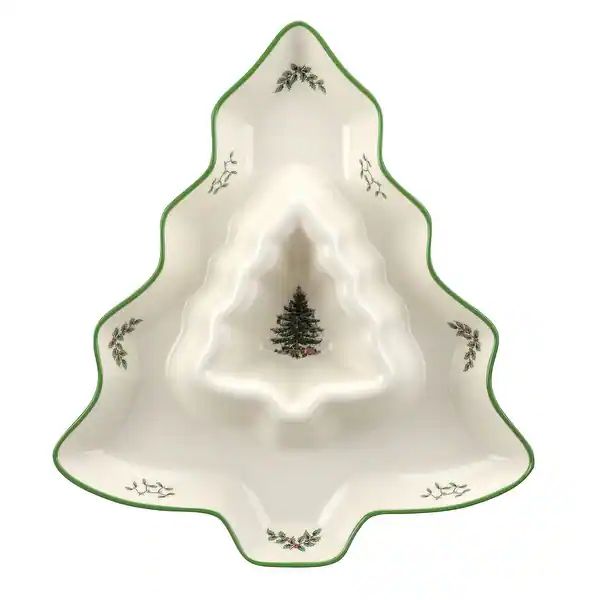 Spode Christmas Tree Tree Shaped Chip and Dip - 13 Inch | Bed Bath & Beyond