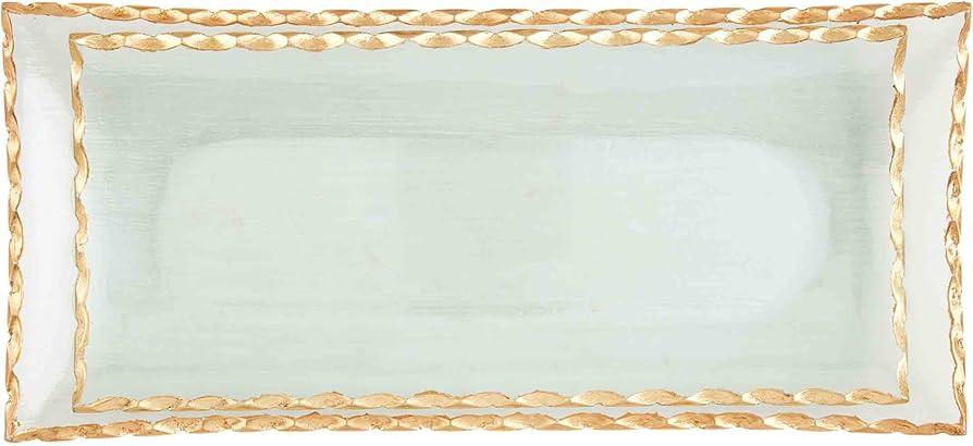 Mud Pie Gold Edge Glass Tray Set, small 6" x 13" | large 7" x 15" | Amazon (US)