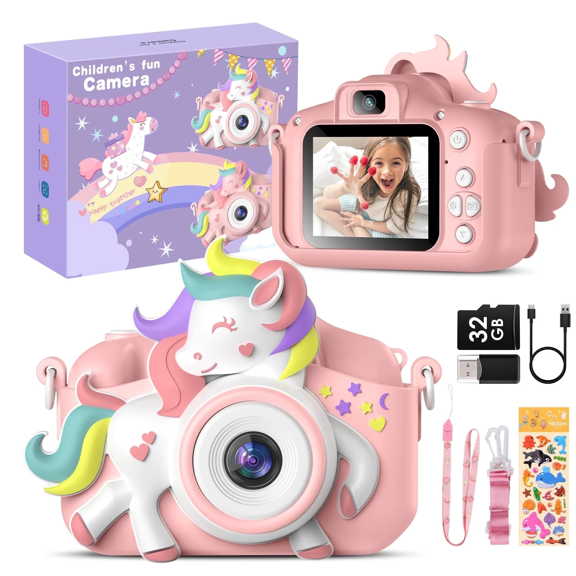 Gofunly Kids Camera, 1080P Toy Digital Video Camera, Toddler Cameras for Girls Age 3-12 Years Bes... | Walmart (US)