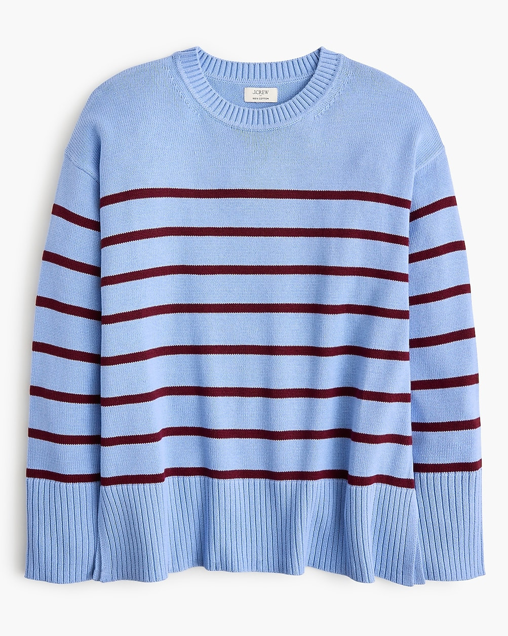 Cotton striped wide-hem sweater | J.Crew Factory