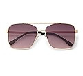 SOJOS Trendy Aviator Sunglasses Womens Oversized Retro Rhinestone Double Bridge Square Women Shad... | Amazon (US)