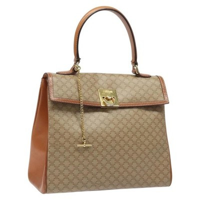 CELINE Macadam Canvas Hand Bag PVC Beige Gold Auth 122524 | eBay US