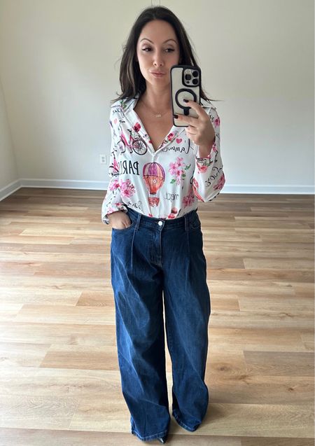 I am still styling my new jeans with pretty much anything I can get my hands on in my closet and it all looks good with them!
This blouse form Amazon ( even though not quite as long or flowy as on the model) still looks very pretty on! 
Love this combo! Can’t wait to rock it on my upcoming trip! 

#LTKstyletip #LTKfindsunder100 #LTKSeasonal