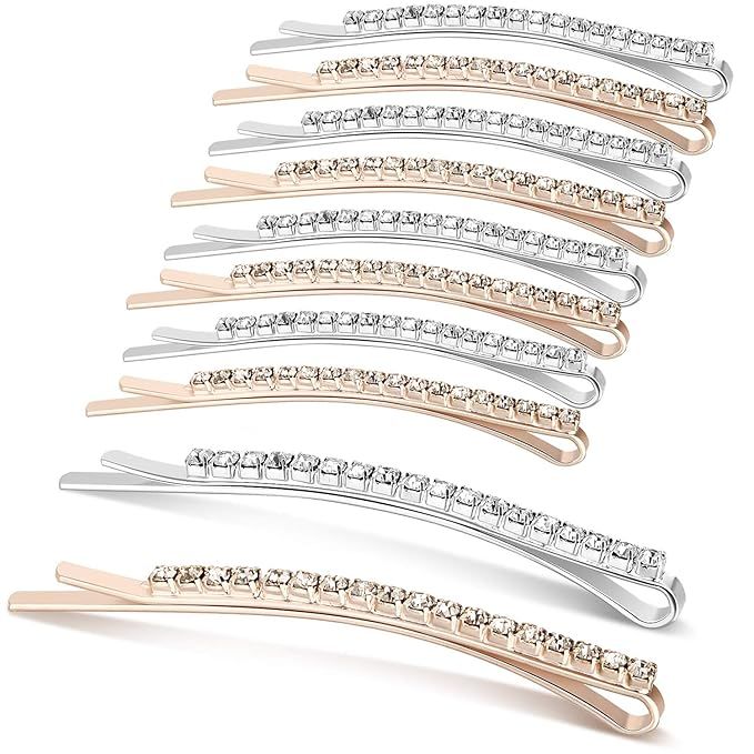 16 Pieces Rhinestone Bobby Pin Metal Hair Clips Clear Crystal Hair Pin Decorations for Lady Women... | Amazon (US)