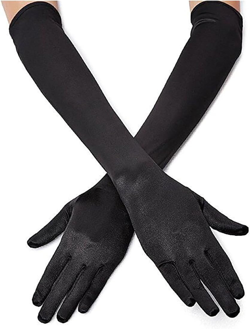 Long Opera Party Gloves for Women 1920s 20s Satin Gloves Costumes Elbow Length Bridal Evening Dre... | Amazon (US)