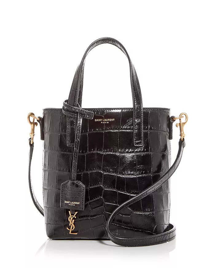 Saint Laurent Paris Mini Toy Croc Embossed Leather Bucket Bag | Bloomingdale's (US)