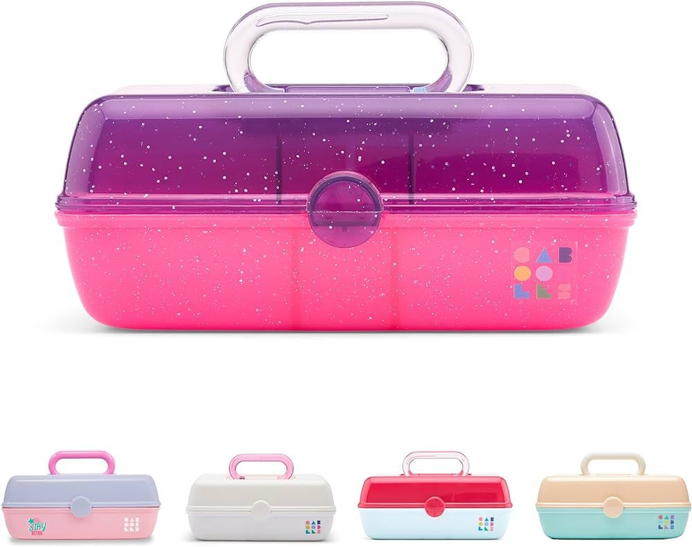 Caboodles Pretty in Petite Makeup Box, Two-Tone Purple Sparkle on Pink Sparkle, Hard Plastic Orga... | Amazon (US)