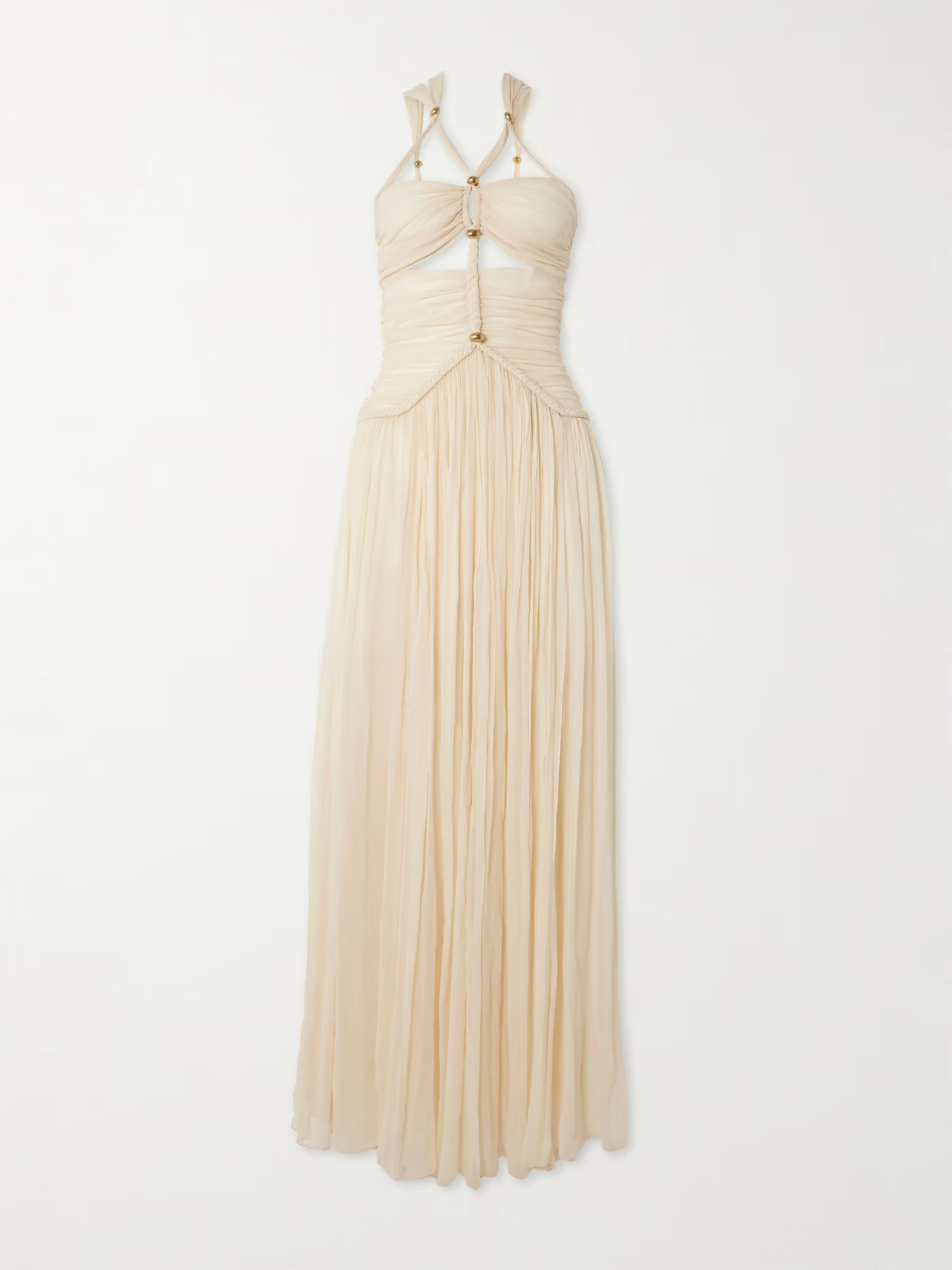 Rafael embellished braided silk-crepon maxi dress | NET-A-PORTER (US)