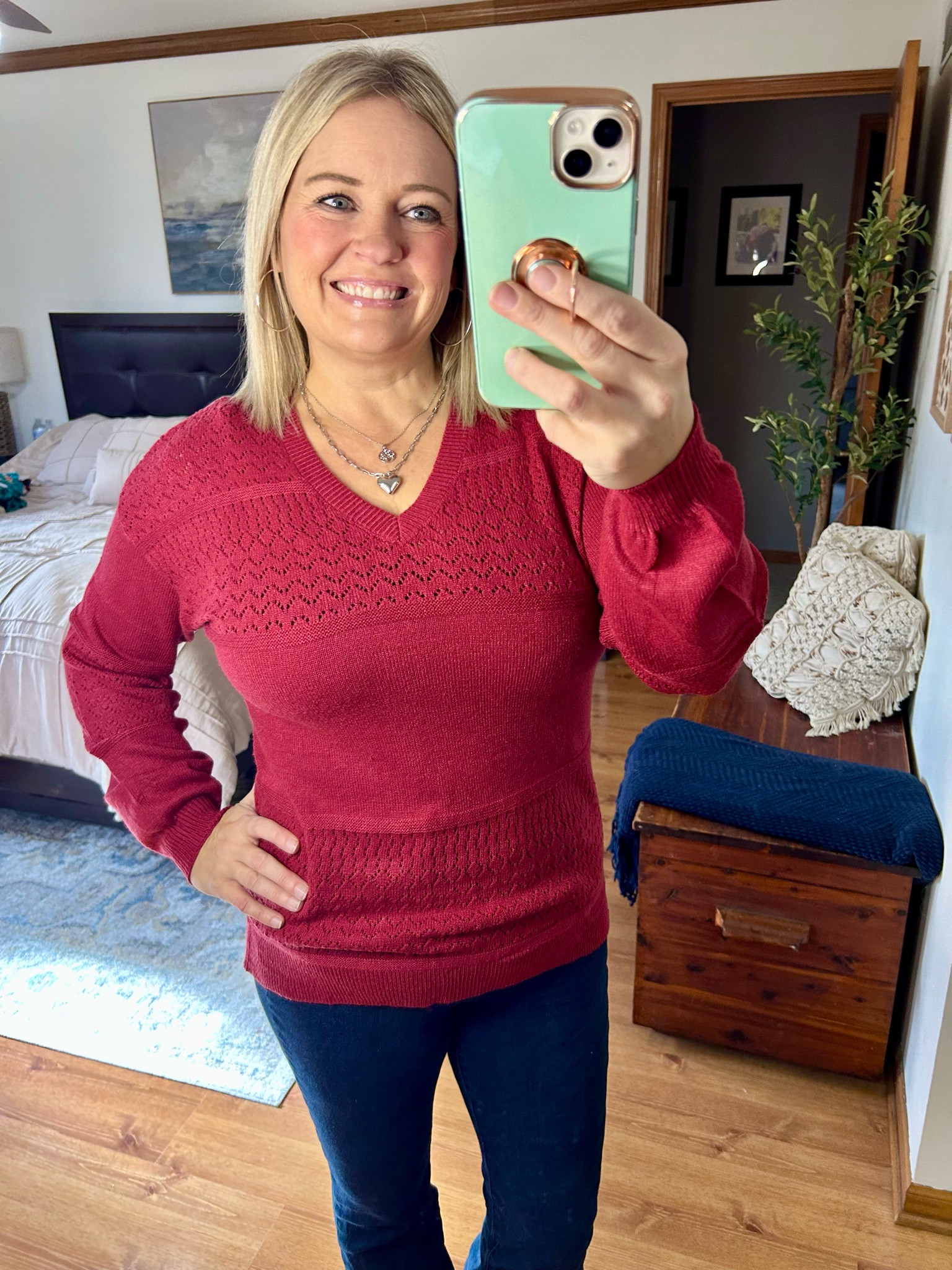 I have this sweater in a few different colors…I love that it’s lightweight so I don’t get too hot!

#LTKHoliday #LTKOver40 #LTKSeasonal