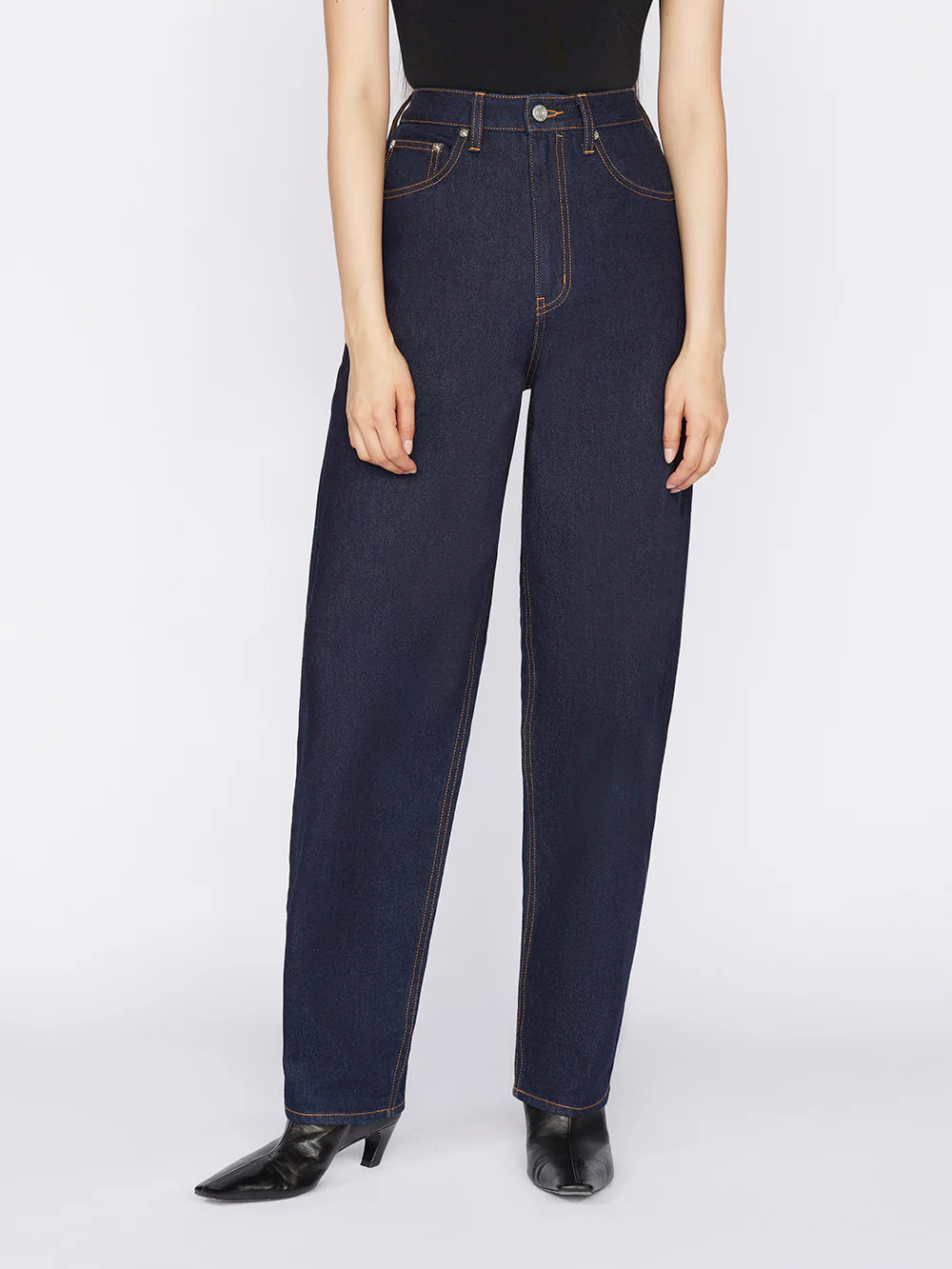 Cashmere Ultra High Rise Long Barrel -- Rinse | Frame Denim