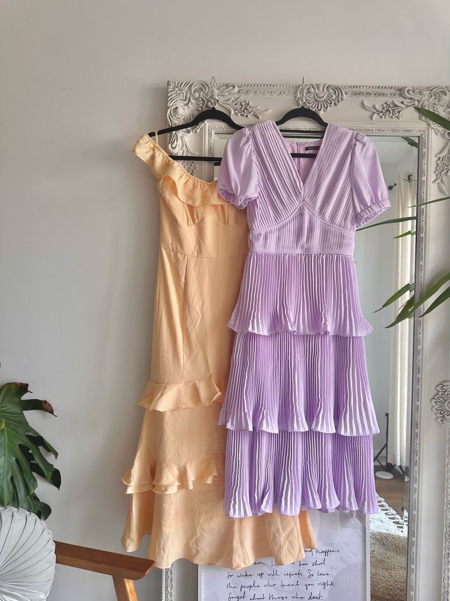 2 wedding guest dresses I recently picked up! Both under $125! A pale yellow maxi dress with a tiered skirt and a lilac puff sleeve dress with a pleated skirt. Both classy and elegant while feeling comfortable to wear. to great options for your next wedding, special event, or night out. 

#LTKWedding #LTKParties #LTKFindsUnder100