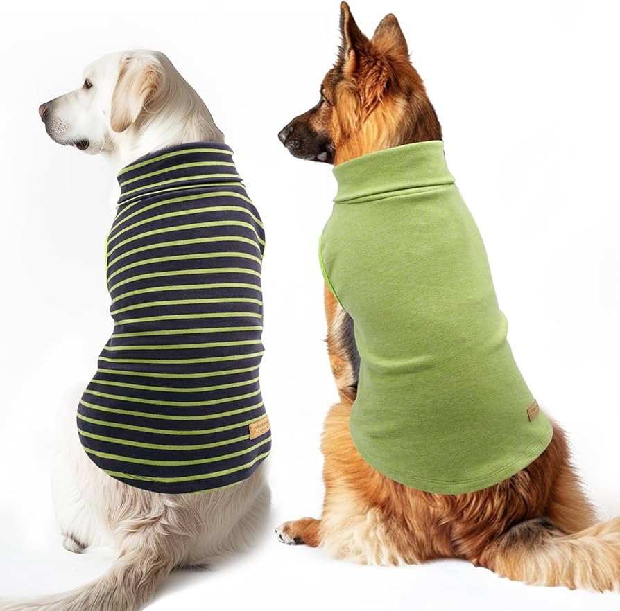 KYEESE 2Pack Dog Sweater Stretchy Large Pets Sweater Turtleneck Dogs Clothes Warm Pet Coats Soft Dog Sweaters for Medium Dogs Boy Pullover Pet Sweatshirt | Amazon (US)