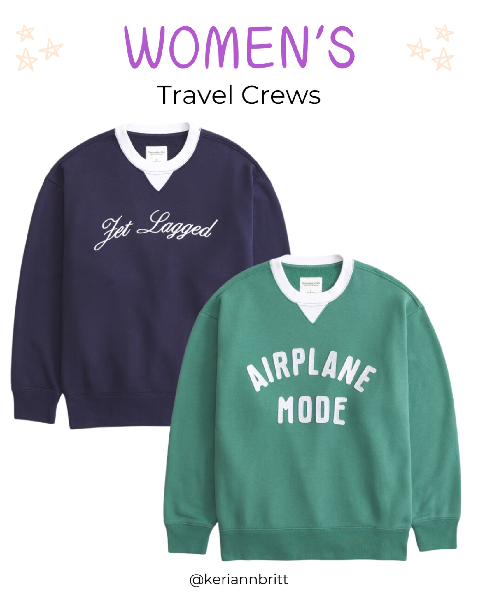 Women’s Abercrombie Travel Crew Neck Sweatshirts 

Travel outfit / airport outfit / Abercrombie & Fitch / crewneck / women’s fall style 

#LTKStyleTip #LTKSeasonal #LTKTravel