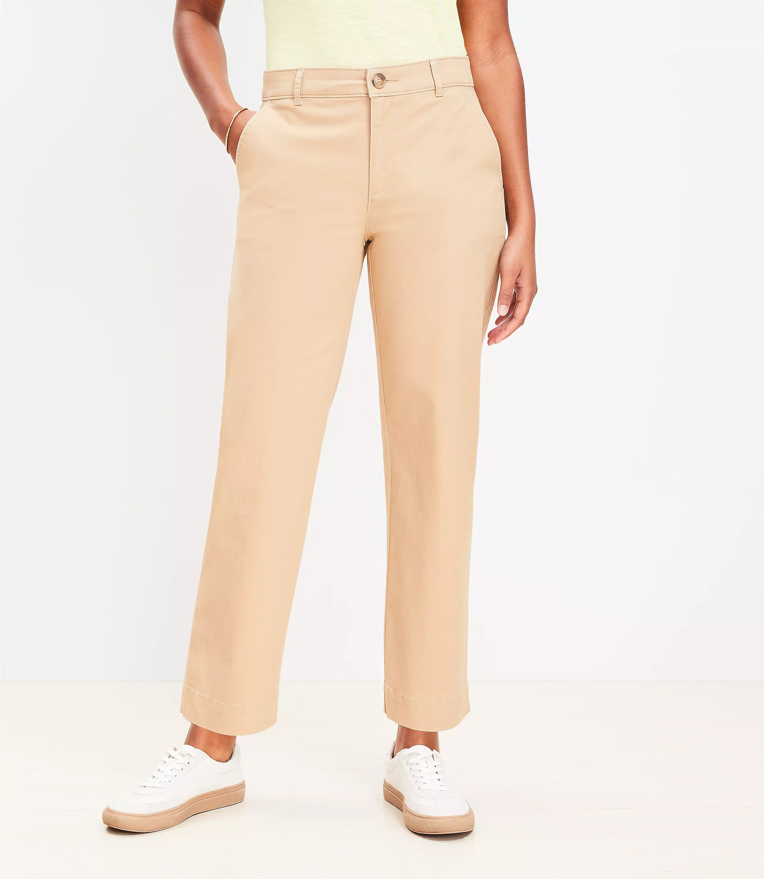 Straight Ankle Pants in Twill | LOFT