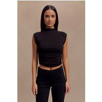 Ellia High Neck Sleeveless Top - Black I MESHKI I Size S | MESHKI US