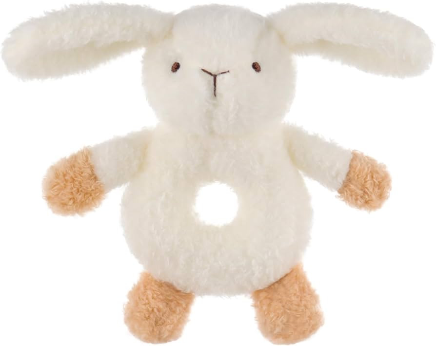 Apricot Lamb Baby Lovey bunny Soft Ring Rattle Toy, Plush Stuffed Animal for Newborn Soft Over 0 ... | Amazon (CA)